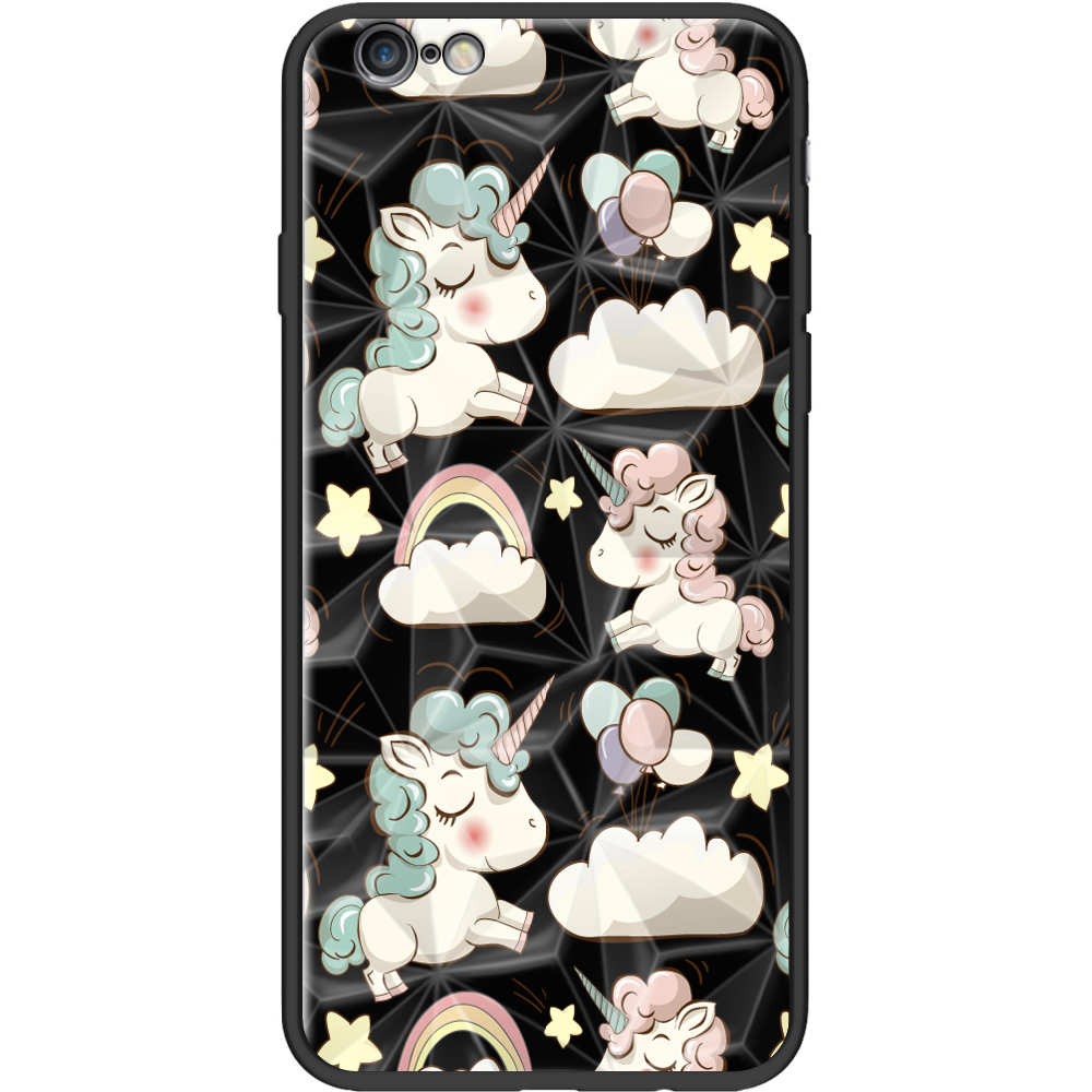 Чехол Boxface iPhone 6 Unicorns Черный силикон с призмой (24523-cc2-37854)