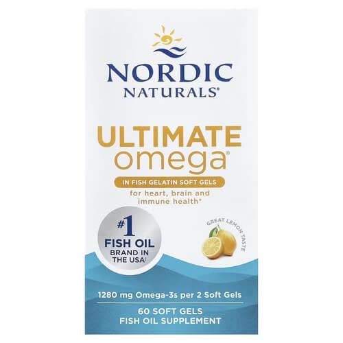 Омега-3 Nordic Naturals Ultimate Omega 1280 мг Lemon 60 рыбных желатиновых капс. (NOR-01797)