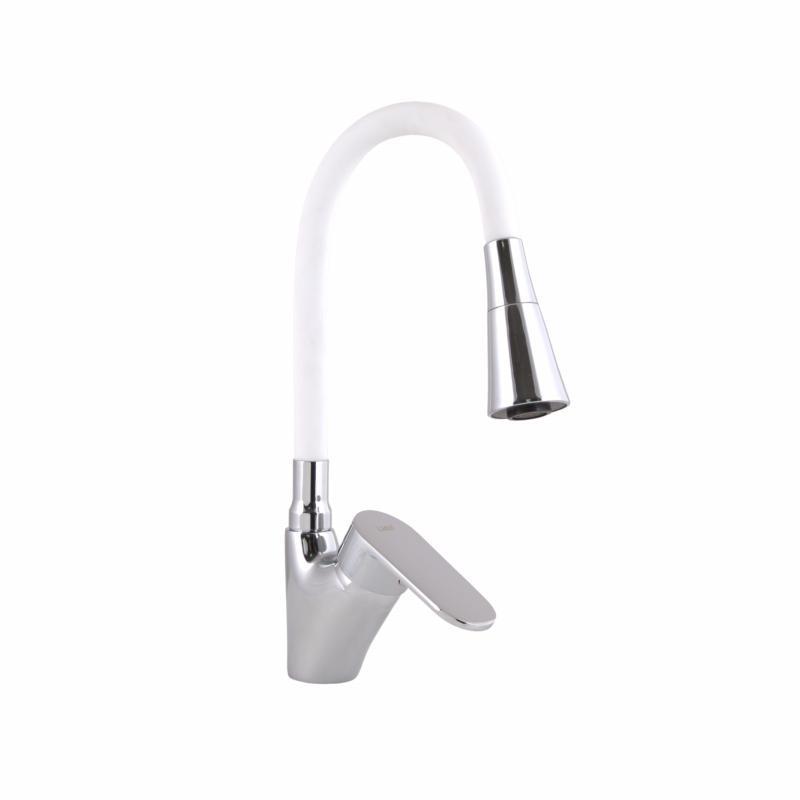 Смеситель для кухни Lidz Tani 007F3 LDTAN007F3WCR40423 с гибким изливом k40 White/Chrome (2542347243)