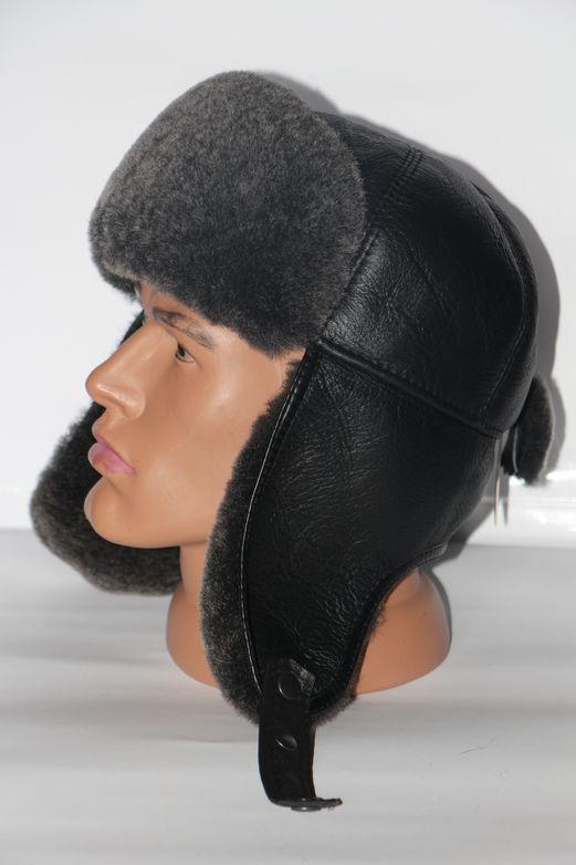 Шапка-ушанка мужская из овечьей шерсти (29141)