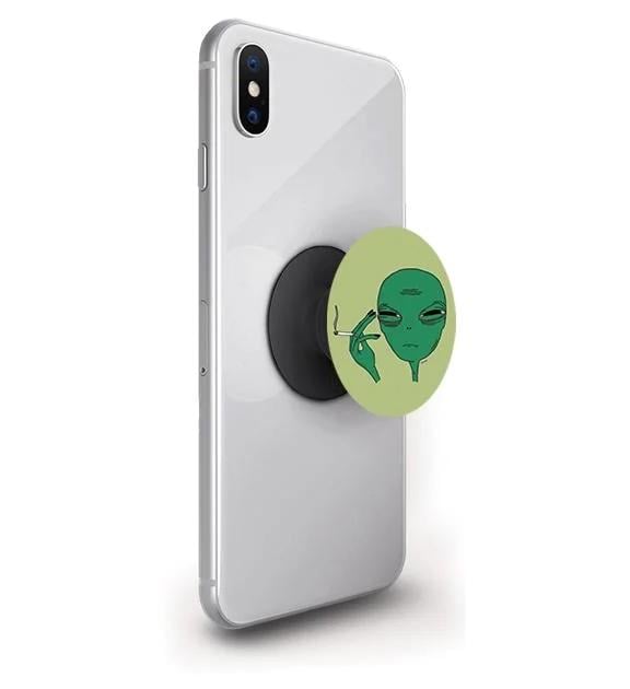 Попсокет для телефону PopSockets Прибулець курить сигарету Чорний (pop98)