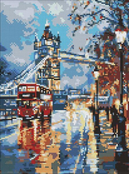 Алмазная мозаика Ideyka Дождливый мечтательный Лондон 30x40 см (Id-AMO20085)