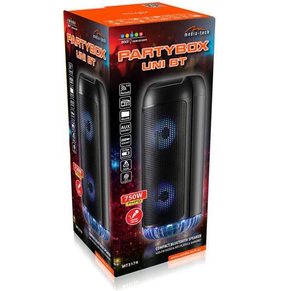 Портативна колонка Media-Tech MT3174 Partyox Uni B Bluetooth FM/MP3/Кaraoke 30 Вт LED Light (586555) - фото 6