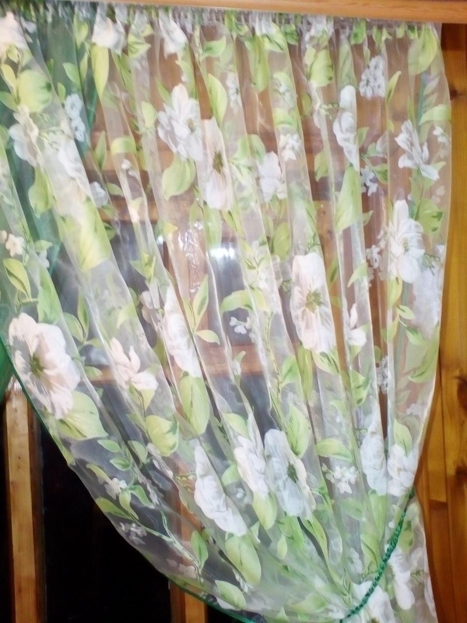 Тюль Вероника лесная 170х500 см Яблочное цветение/Зеленый (1652856628) - фото 4 Тюль Вероника лесная 170х500 см Яблочное цветение/Зеленый (1652856628) - фото 4