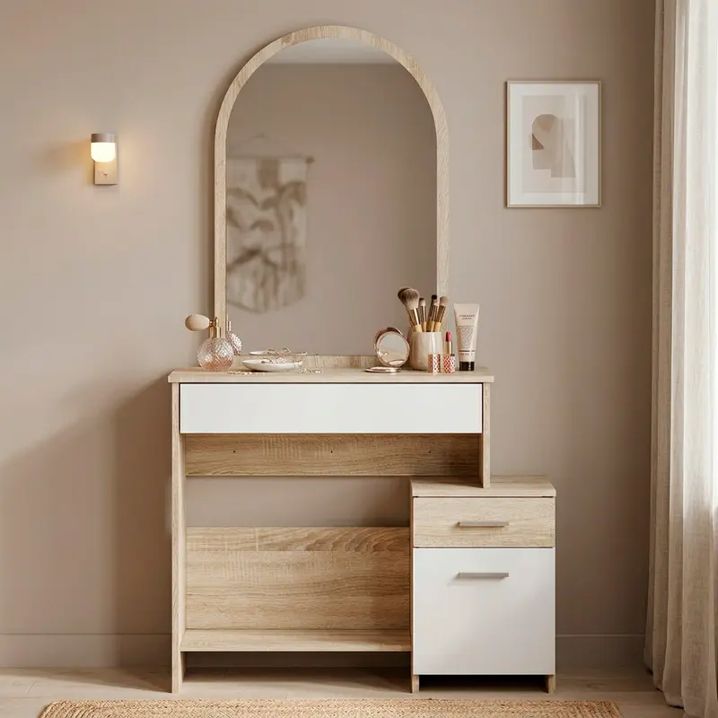 Трюмо Эверест 1 95х35х165 см Дуб сонома/Белый (33089774)