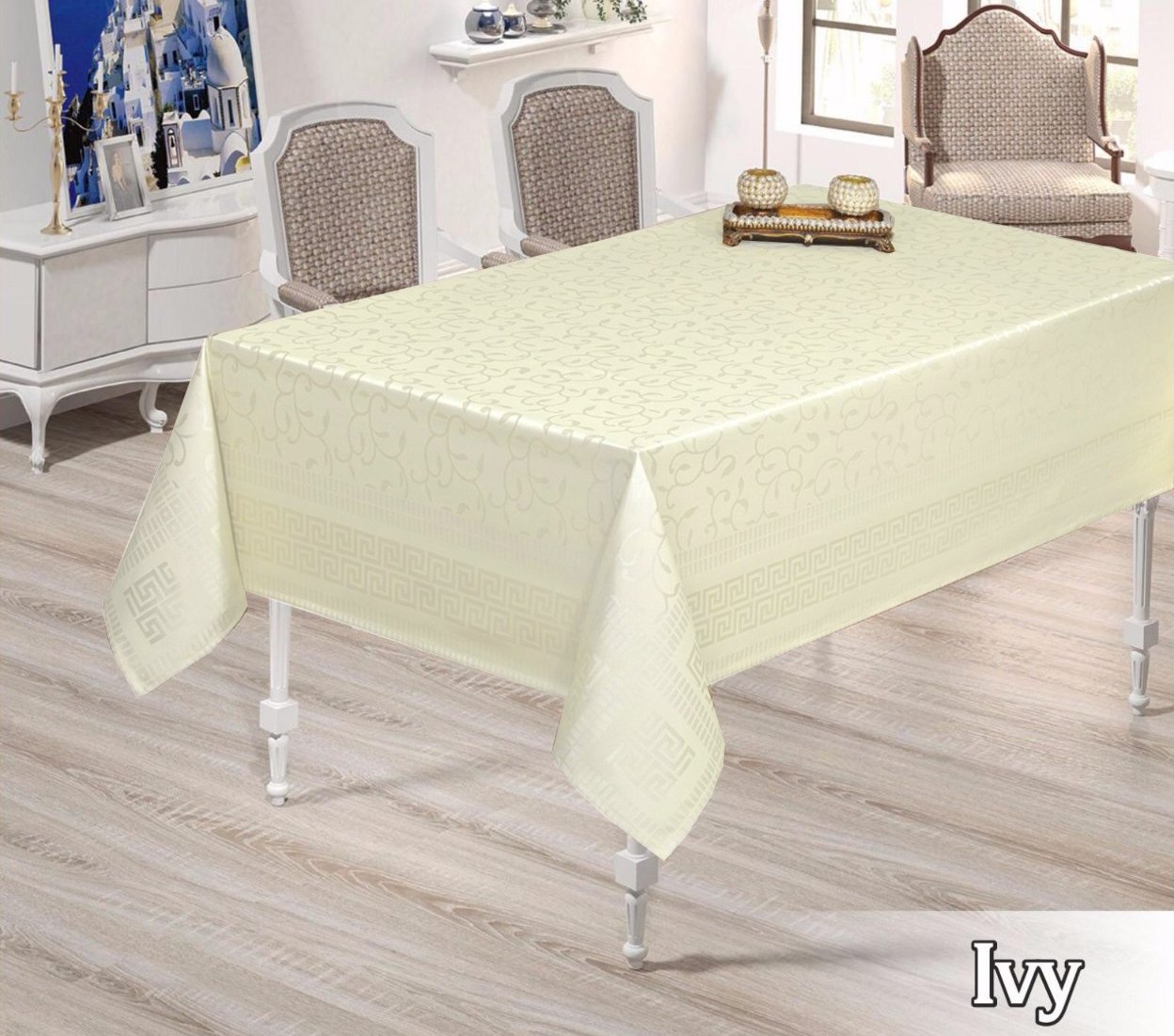 Скатертина тефлонова водовідштовхуюча Maison Royale 160x300 см Ivy Cream (01MR06P160300K02)