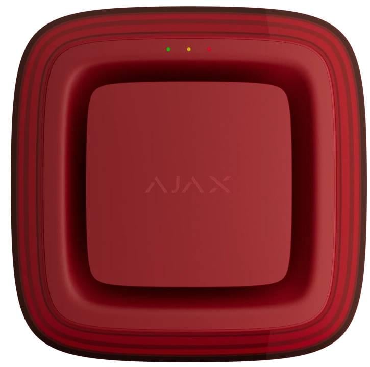 Сповіщувач бездротовий світлозвуковий адресний пожежний Ajax EN54 FireProtect Sounder/VAD Jeweller Red