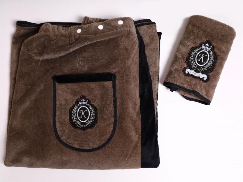 Набор для сауны с эмблемой К мужской микрофибра 2 шт. Коричневый (DR008993) Набор для сауны с эмблемой К мужской микрофибра 2 шт. Коричневый (DR008993)