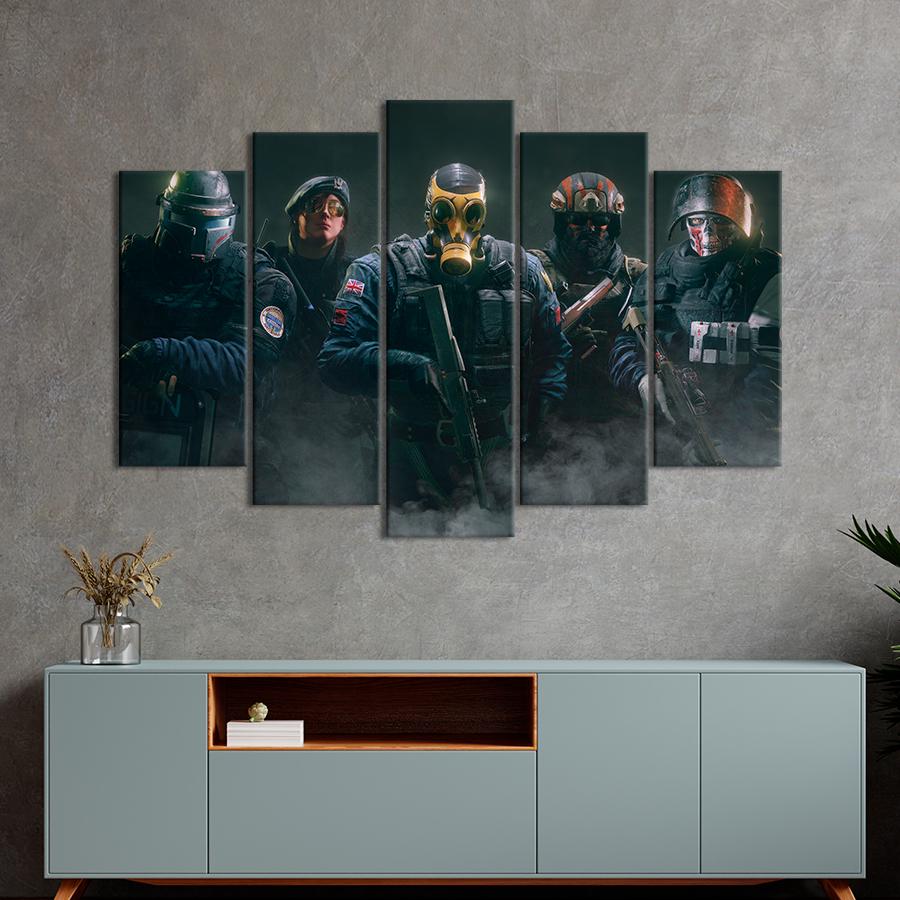 Настенний декор Солдаты из игры Tom Clancy’s Rainbow Six Осада 137x85 см (A156-5)