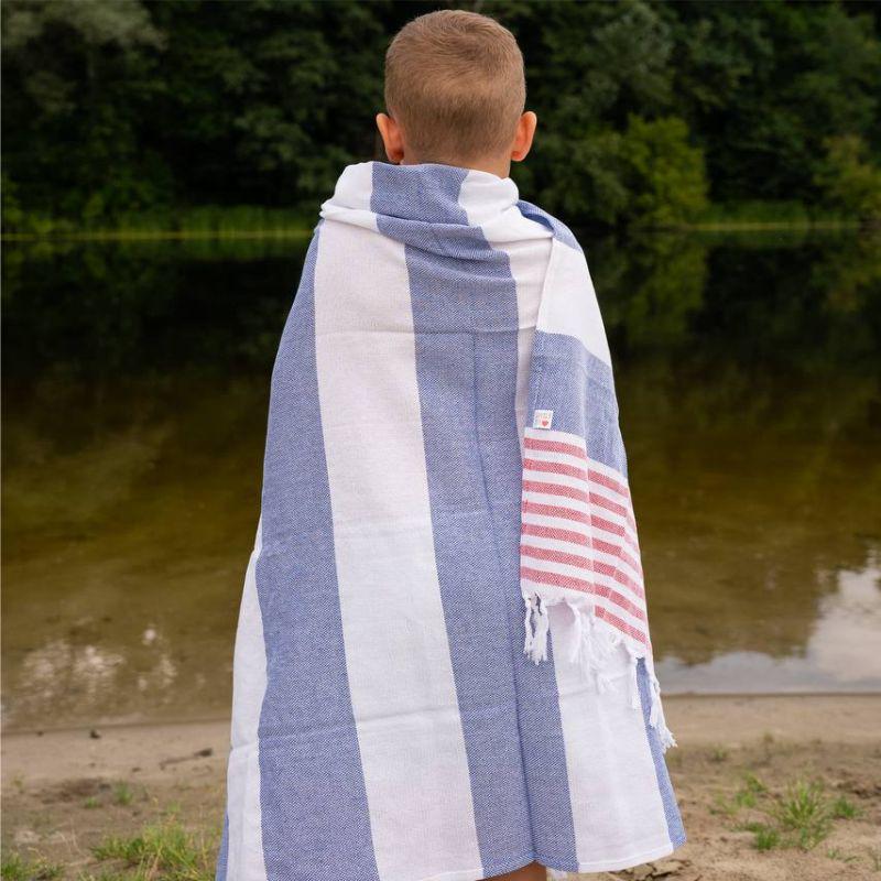 Рушник пештемаль Lovely Svi бавовна XХL 100x180 см Blue/Red Stripes (1032025) - фото 2