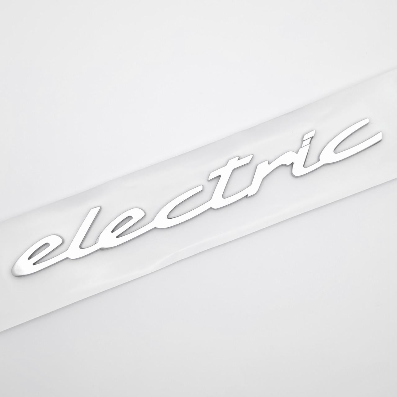 Эмблема надпись Electric Porsche 15,7х1,8 см ABS Хром матовый (3085392098)