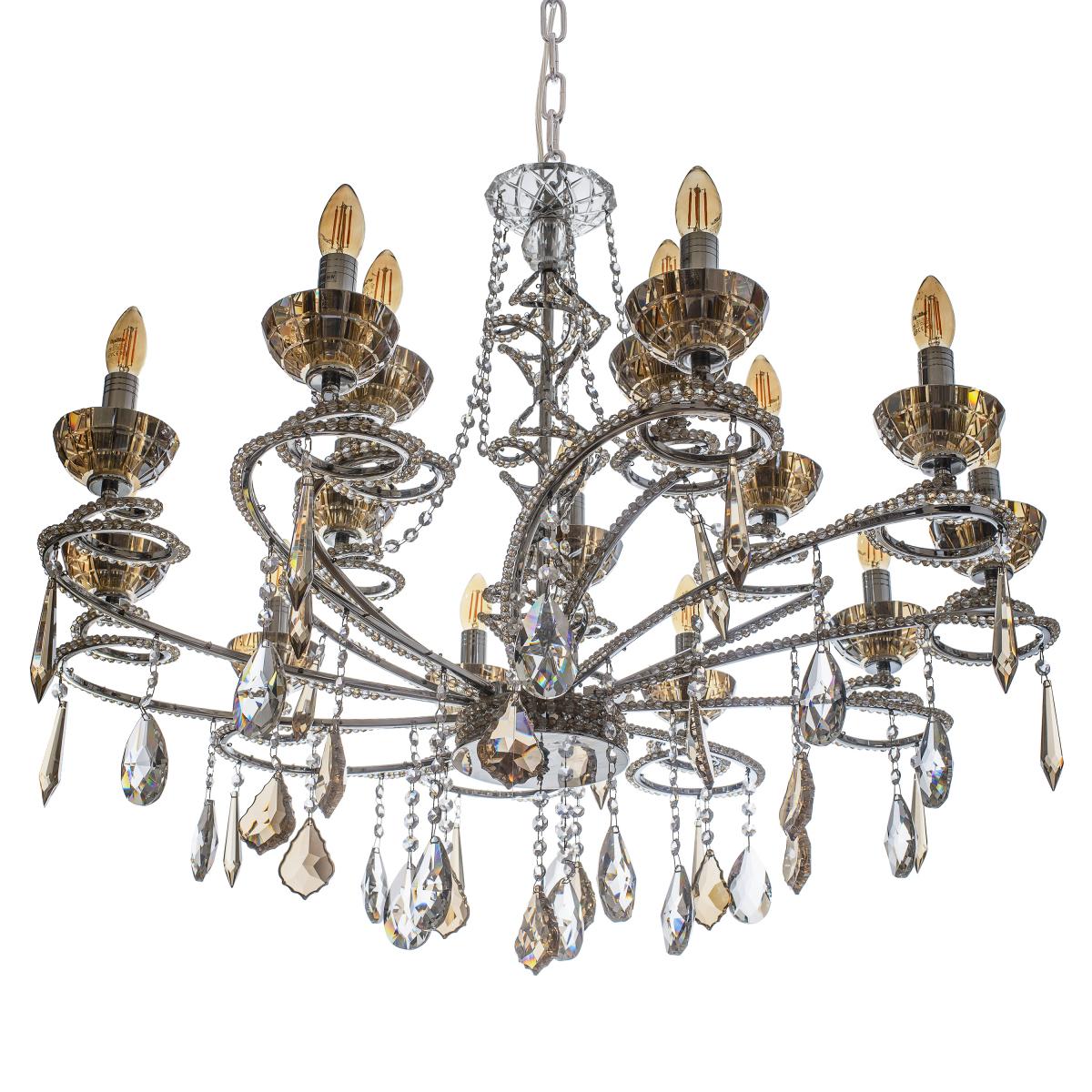 Люстра свеча подвесная Brille BCL-315S/15 хрустальная классическая - фото 3