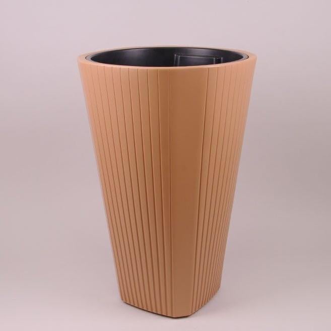 Горшок пластиковый Flora MUZA с вкладом 60 см Терракотовый (81304)