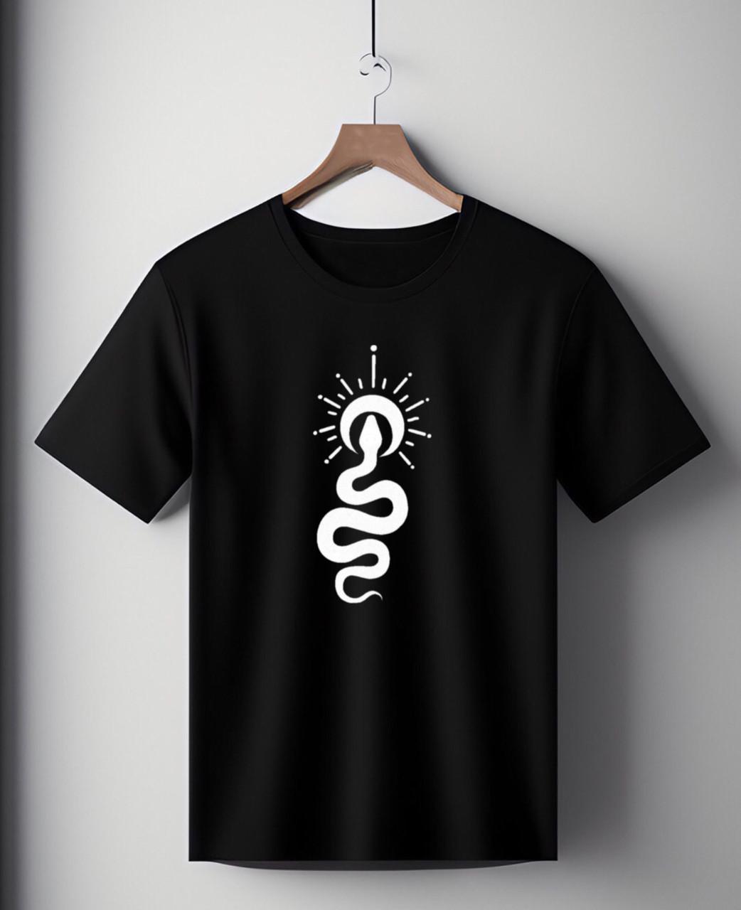 Футболка унісекс Змея с месяцем оверсайз XL Чорний