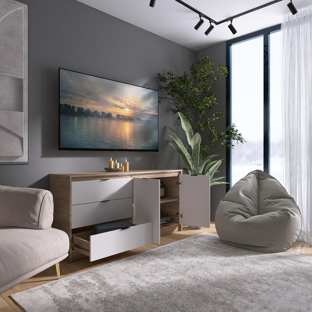 Комод с дверью и 3-мя ящиками Эверест Сити-1500 1502х38х746 мм Дуб сонома/Белый (EVR-071102) - фото 6 Комод с дверью и 3-мя ящиками Эверест Сити-1500 1502х38х746 мм Дуб сонома/Белый (EVR-071102) - фото 6