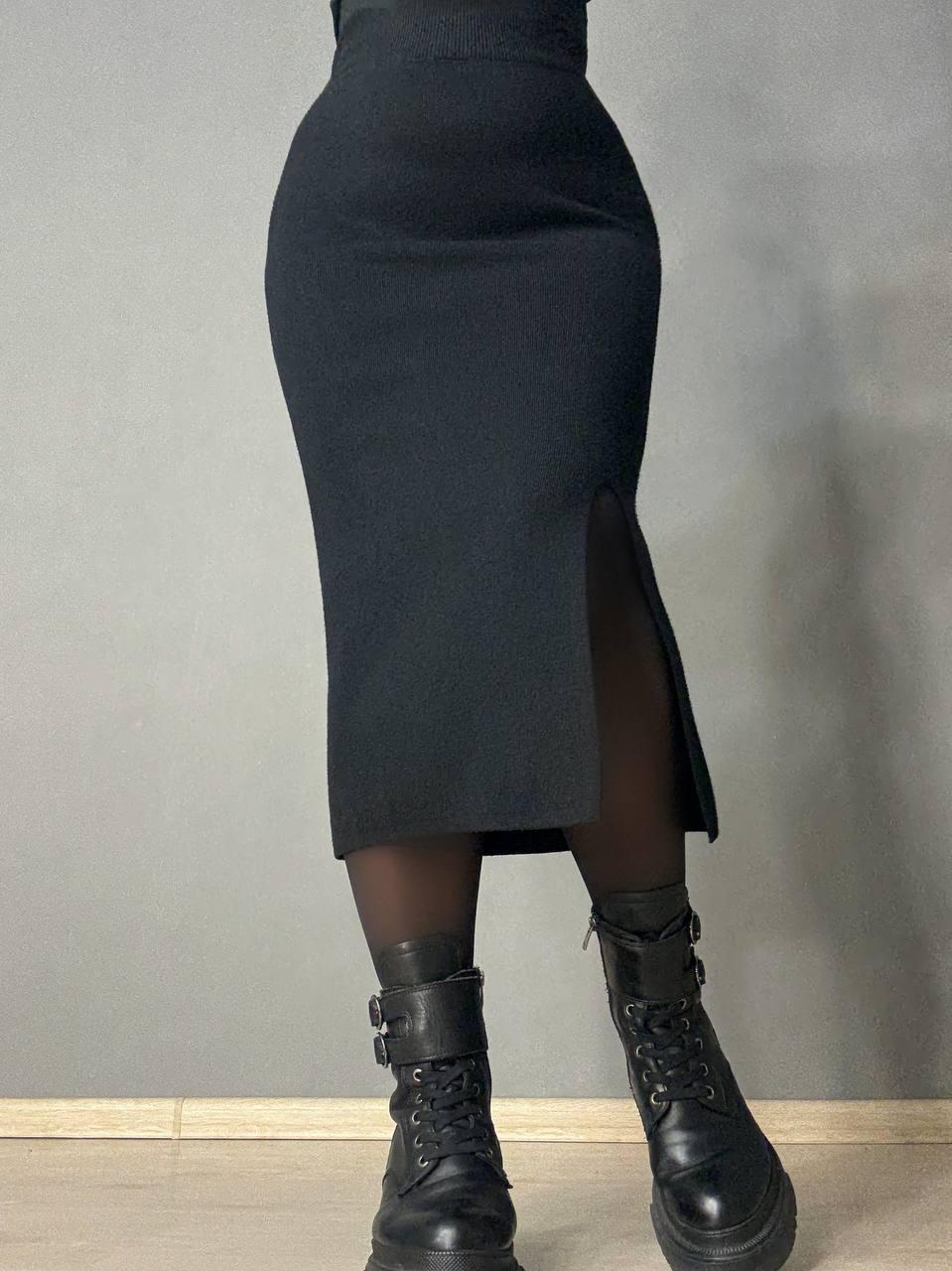 Спідниця жіноча MY FASHION 6808-80 в’язана з розрізом середня довжина One Size Чорний (5788) - фото 8 Спідниця жіноча MY FASHION 6808-80 в’язана з розрізом середня довжина One Size Чорний (5788) - фото 8