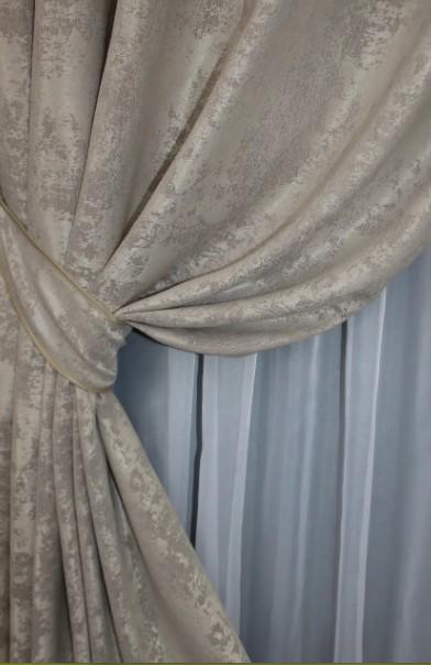 Комплект штор на люверсах SULTAN YL жаккард 1,5х2,5 м 2 шт. Серо-бежевый (1206ш) - фото 2