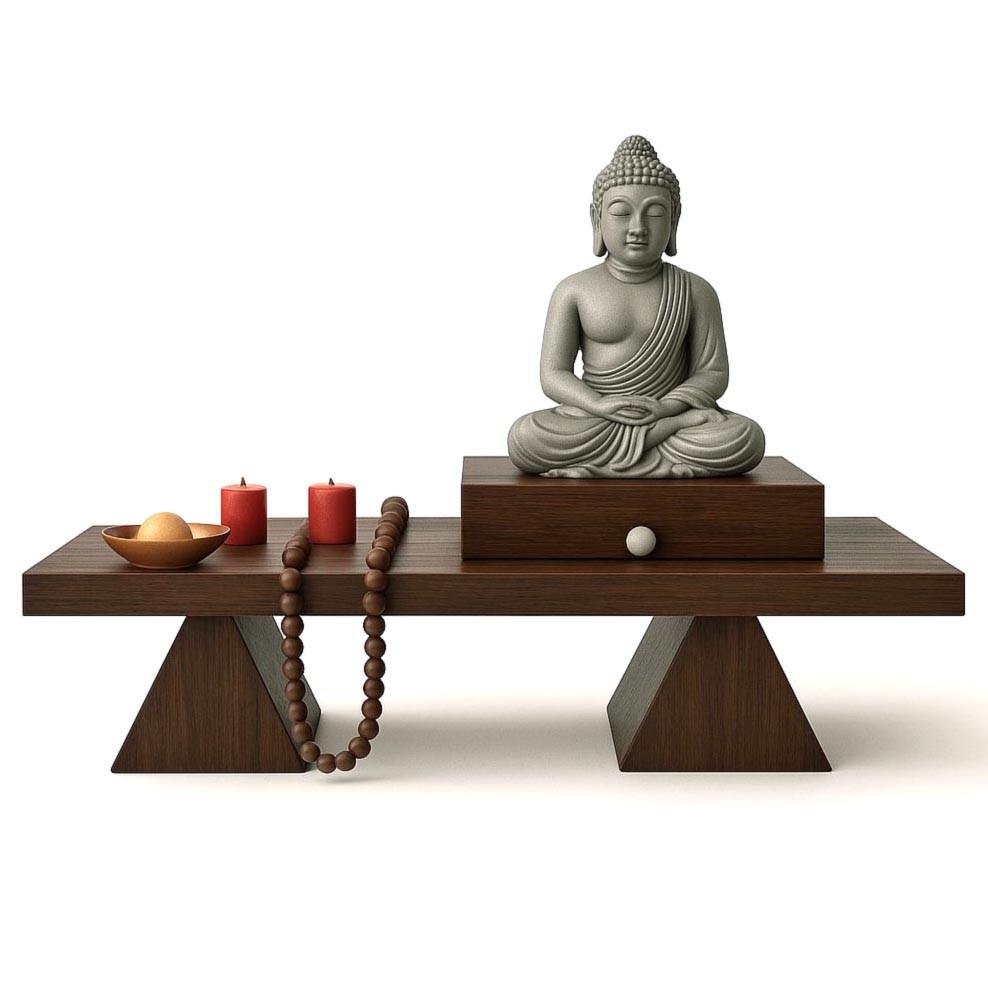 Алтарь для медитации из дерева Тилакши Капучино (ЛАТ-002509)