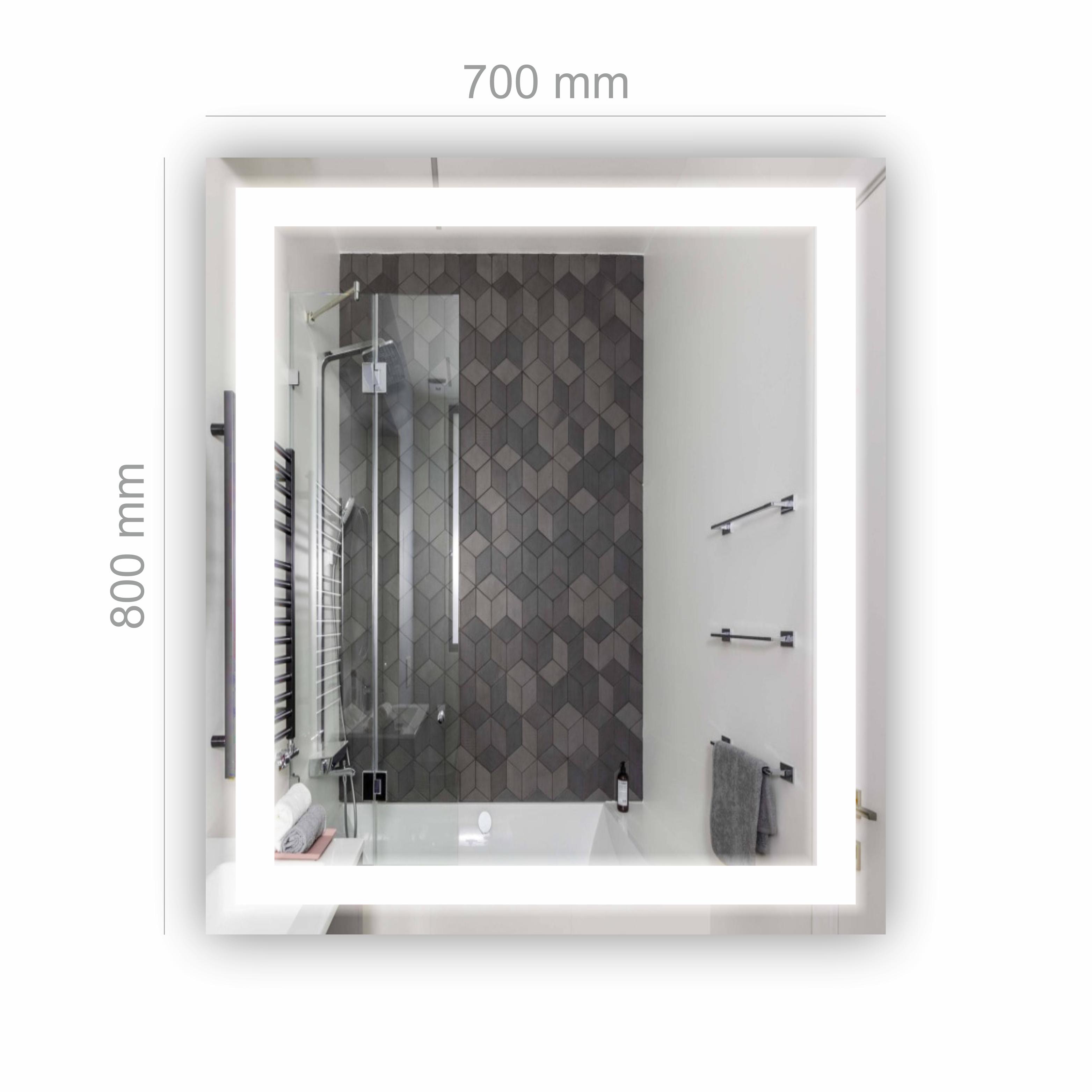 Зеркало с LED подсветкой 700х800 мм (R-003) - фото 2