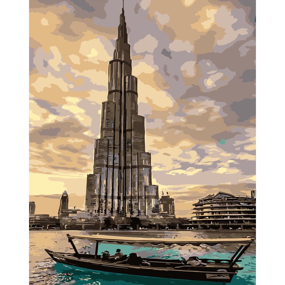 Картина по номерам Strateg Премиум Невероятная архитектура 40х50 см (DY047)