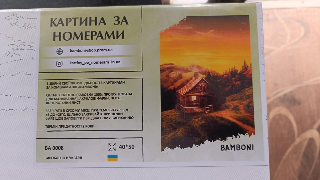 Картина за номерами Bamboni Будиночок у горах 40х50 см (BA0008) - фото 2