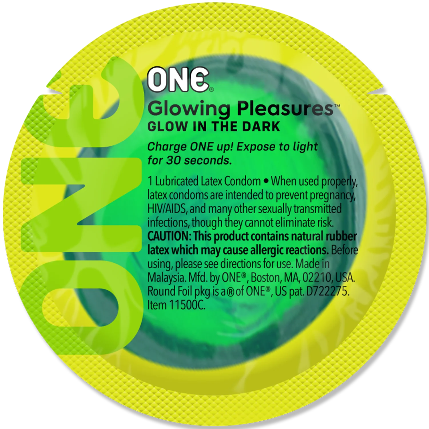 Презерватив ONE Glowing Pleasures світиться в темряві зі змазкою 1 шт. (BLS0747) Презерватив ONE Glowing Pleasures світиться в темряві зі змазкою 1 шт. (BLS0747)