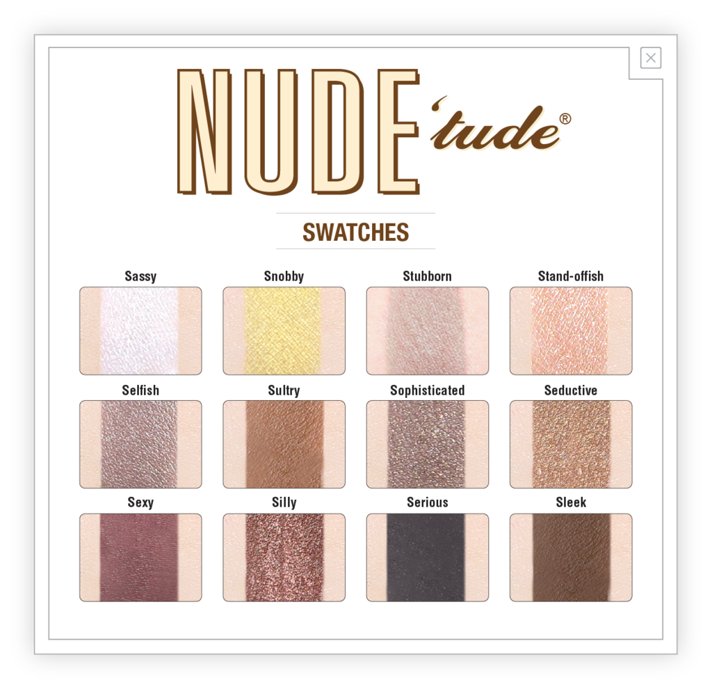 Палетка теней theBalm Nude Tude Naughty Eyeshadow 11,08 г (301210) - фото 2