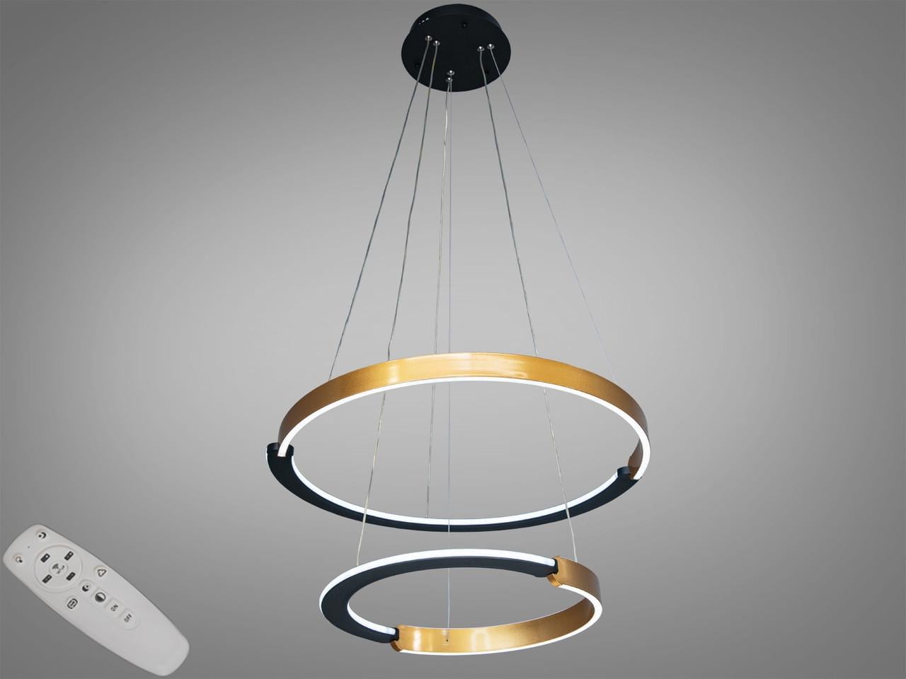 Люстра LED в студию с пультом D2488-600+400G-LS 125W на 18 м2 Золотой (2565712487)