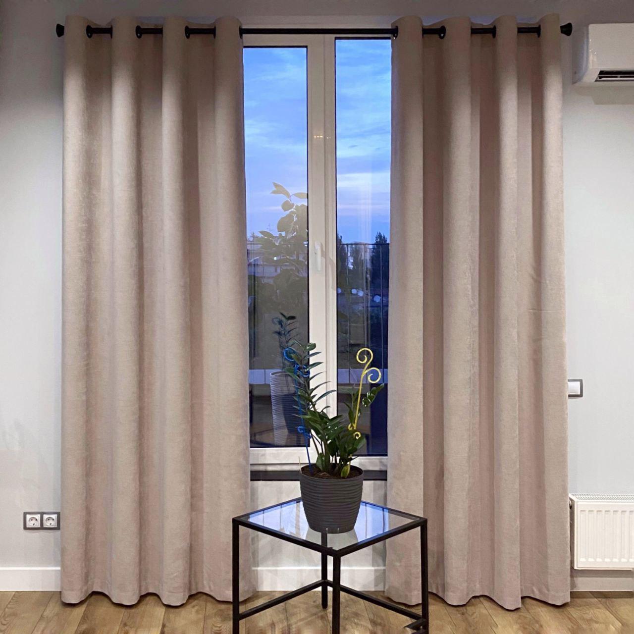 Шторы на черных люверсах 150x250 см микровелюр 2 шт. Бежевый/Капучино (5801700-МТ2/150-BL) - фото 1 Шторы на черных люверсах 150x250 см микровелюр 2 шт. Бежевый/Капучино (5801700-МТ2/150-BL) - фото 1