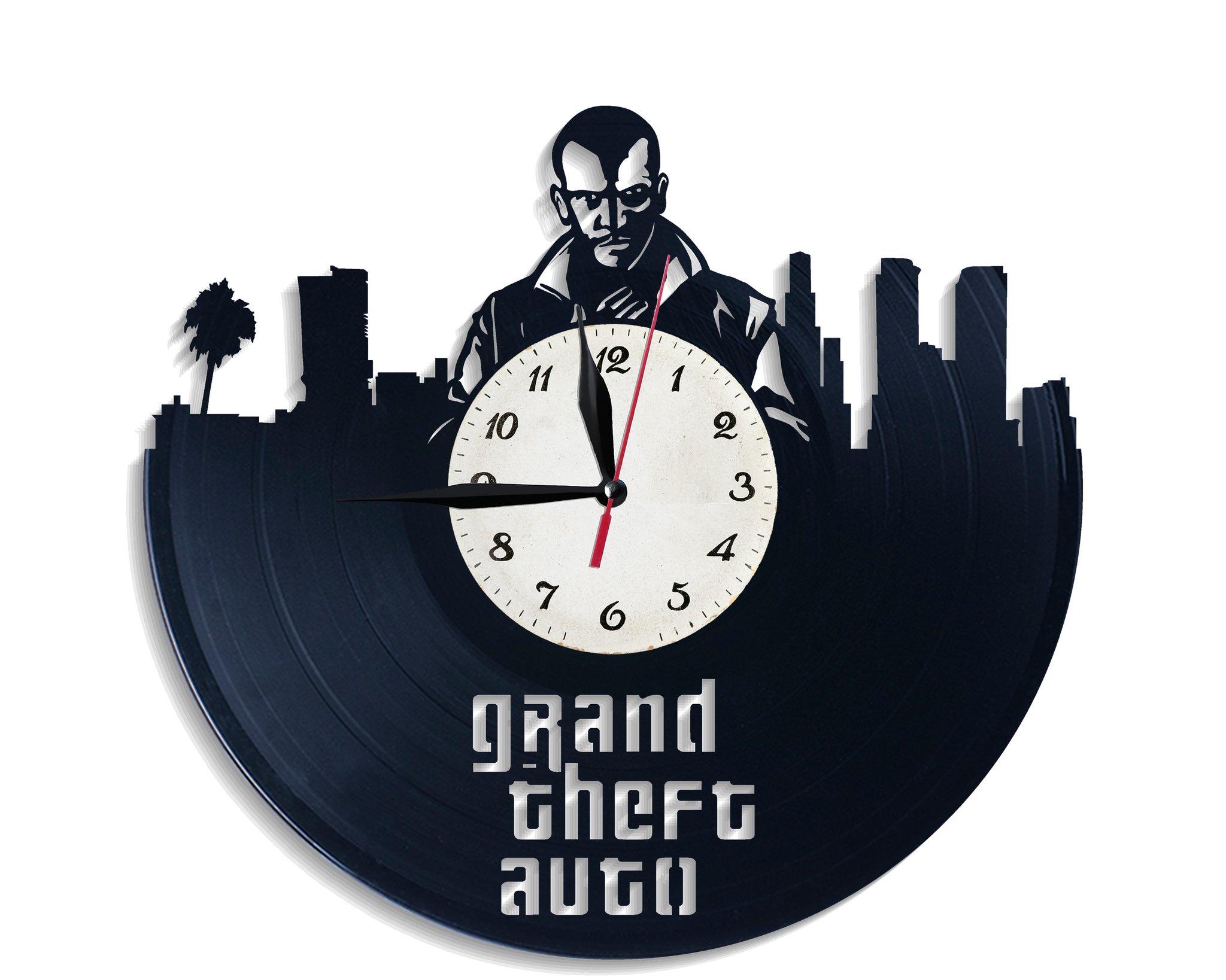 Часы настенные GTA Grand Theft Auto 2655 из виниловой пластинки