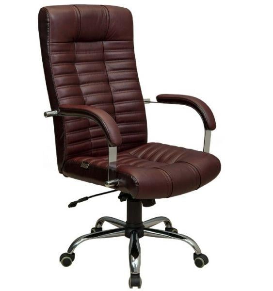Крісло офісне Richman Атлант Хром П1 M-2 Anyfix шкіра люкс комбо Какао (1637274) - фото 1