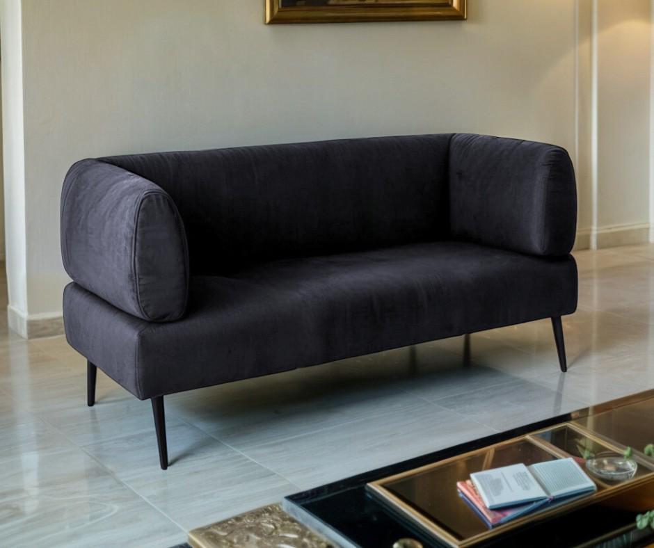 Диван с подлокотниками Tobi Sho Бенно-1 офисный с конусной ногой велюр Emilia 97 1200х720х750 мм Graphite (nv5757g)