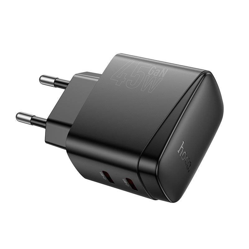 Зарядное устройство для телефонов Hoco CS62A Bright charger 2хUSB Type-C 45W/3A Black (8bc967d0) - фото 4 Зарядное устройство для телефонов Hoco CS62A Bright charger 2хUSB Type-C 45W/3A Black (8bc967d0) - фото 4
