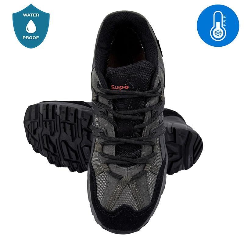 Кроссовки мужские комбинированные термо 20887-2 p. 46 29 см Серый с черным - фото 5