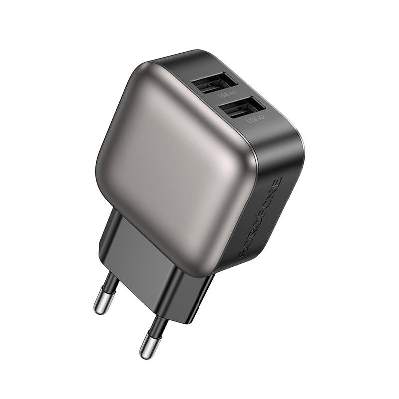 Зарядное устройство Borofone BAS51A Absolute сетевой 12 Вт двойной USB-A Черный (635241) Зарядное устройство Borofone BAS51A Absolute сетевой 12 Вт двойной USB-A Черный (635241)