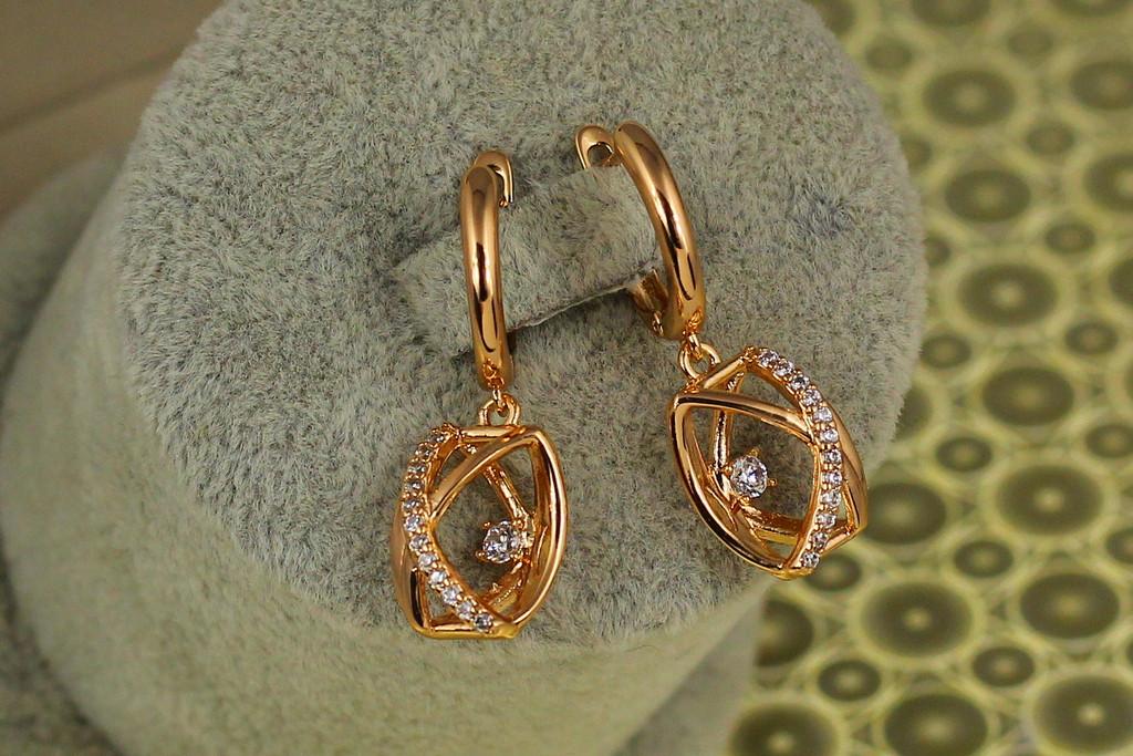Серьги подвески Xuping Jewelry Взгляд 3,2 см Золотистый (2496461305)