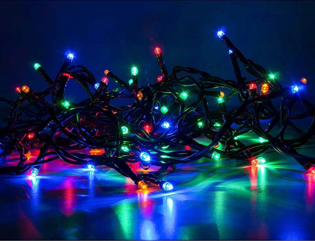 Гірлянда світлодіодна Xmas нитка 100 LED 5 м Різнобарвний (13537604) Гірлянда світлодіодна Xmas нитка 100 LED 5 м Різнобарвний (13537604)