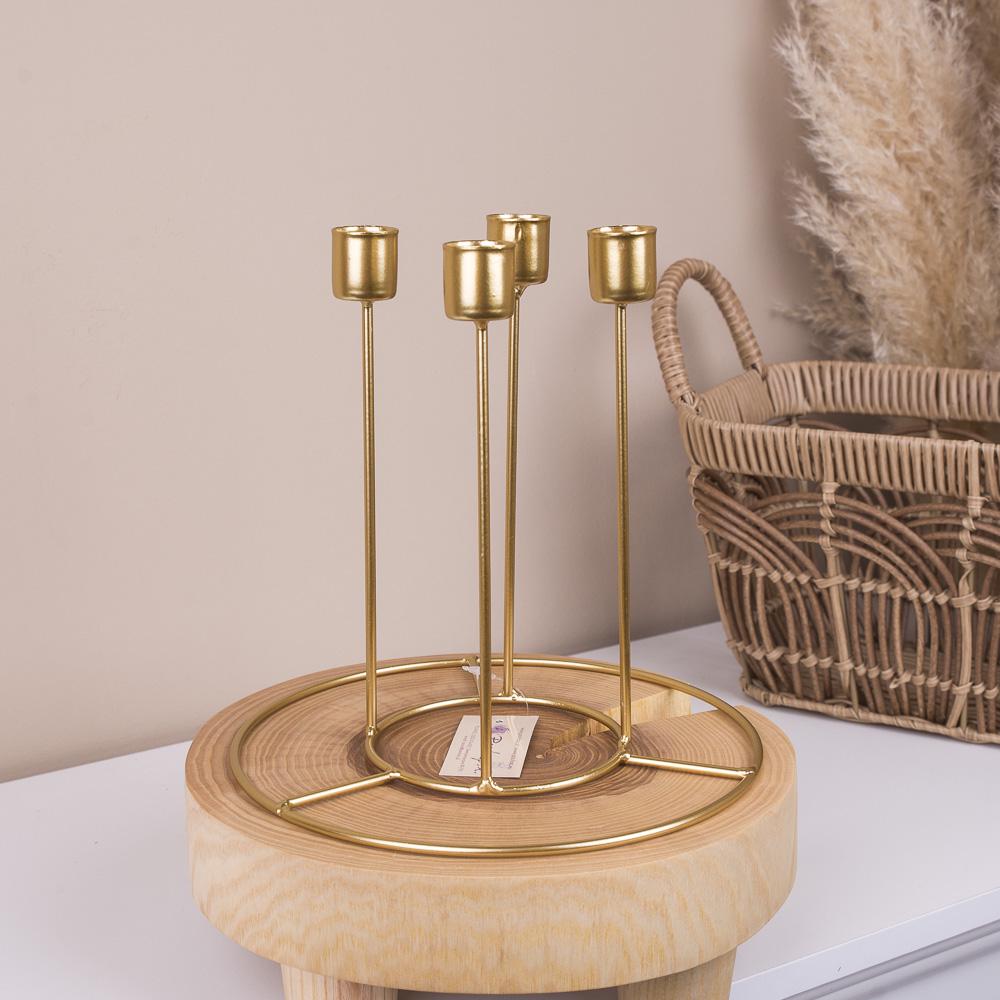 Підсвічник круглий Золотий 20 см (3363)