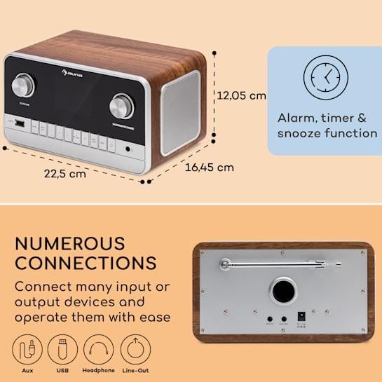 Стереосистема Auna Connect 100 MKII с Bluetooth FM USB USB DAB/DAB+ (17634421) - фото 4