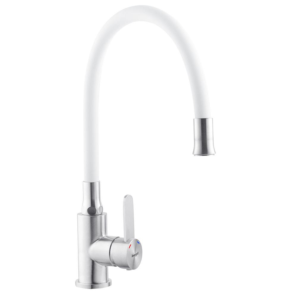 Смеситель для кухни IBERGRIF M22119-3 CV028503 с гибким изливом Белый (148304)