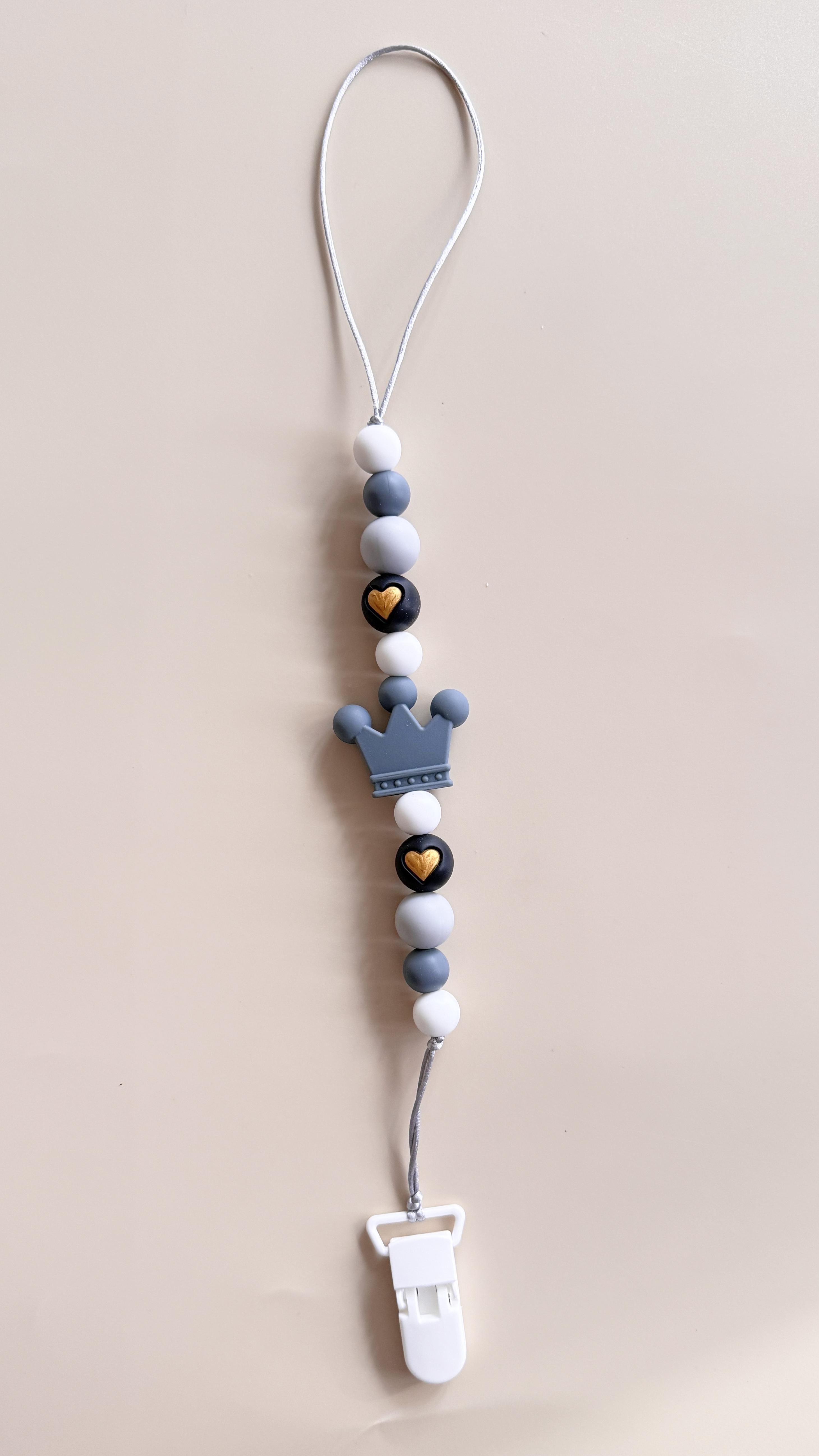 Держатель для пустышки Mommy Bag Корона Серо-молочный (143980)