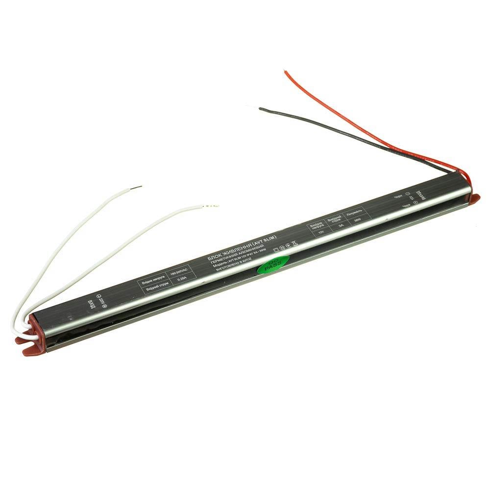 Блок питания AVT узкий 12 В 3 А 36 Вт IP67 SLIM