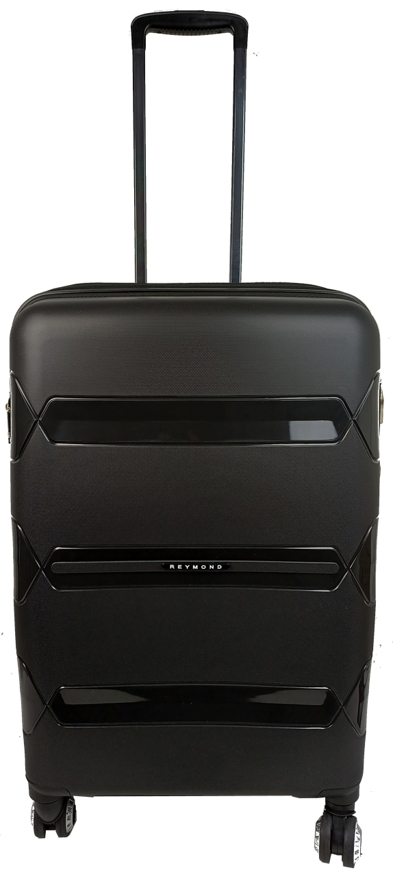 Чемодан пластиковый средний Reymond из полипропилена 80 л Черный - фото 3