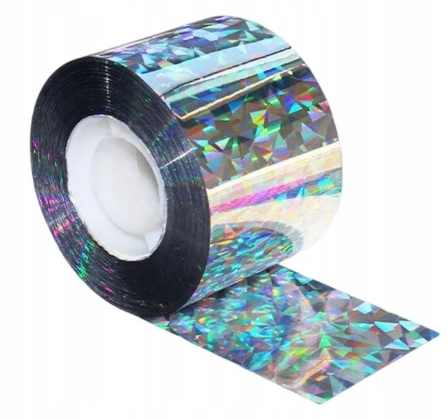 Светоотражающая лента для отпугивания птиц голографическая 5000х5 см Серебристый (2311)