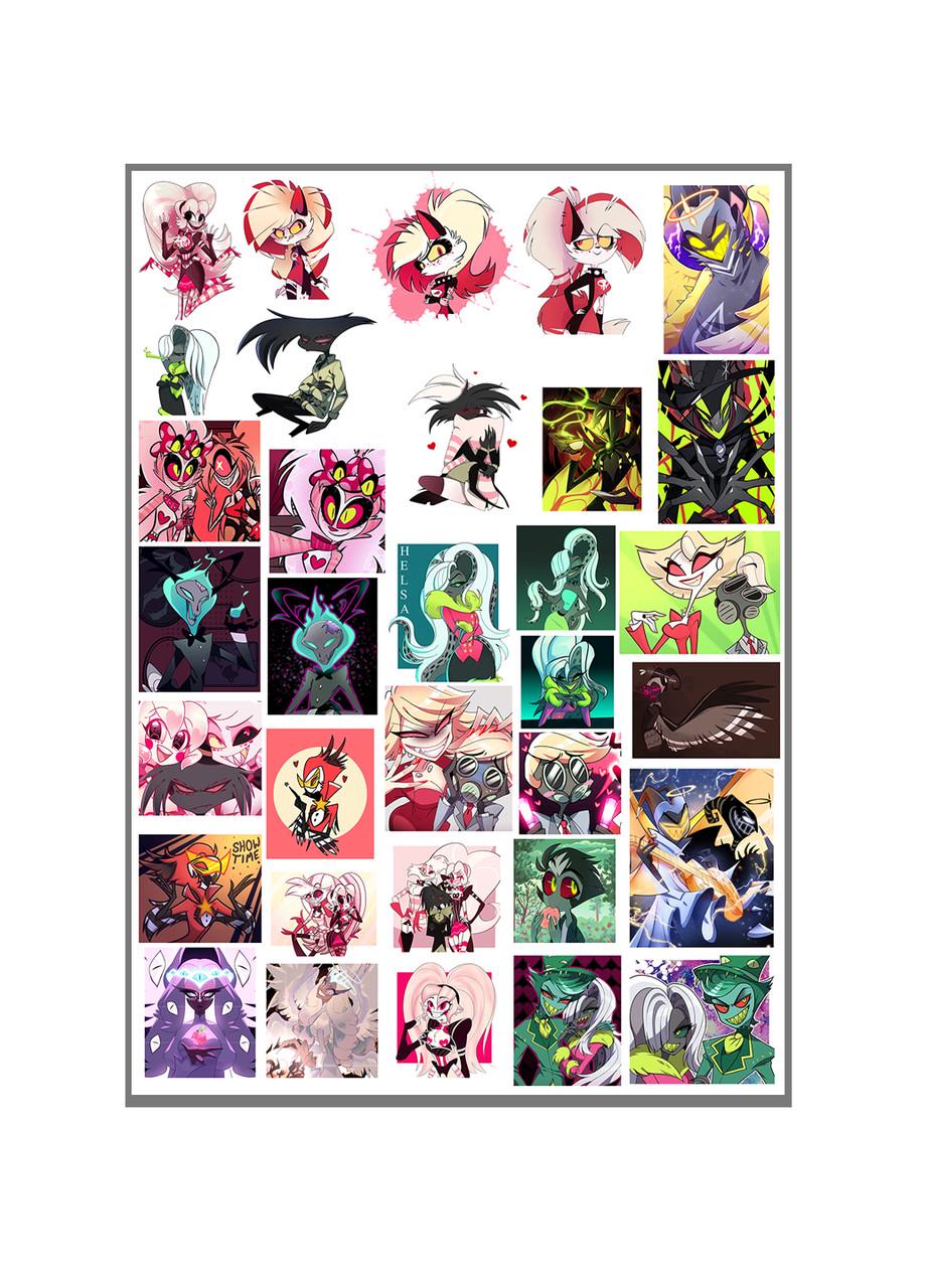 Стикеры наклейки Отель хазбин Hazbin Hotel А3 лист (stik_301)