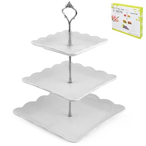 Фруктівниця порцеляна Stenson MC3664 для фруктів/десертів 3-х ярусна Білий (540552) - фото 2 Фруктівниця порцеляна Stenson MC3664 для фруктів/десертів 3-х ярусна Білий (540552) - фото 2