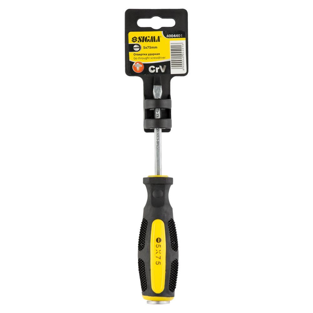 Отвертка ударная шлицевая Sigma SL5x75 мм CrV (4004401)