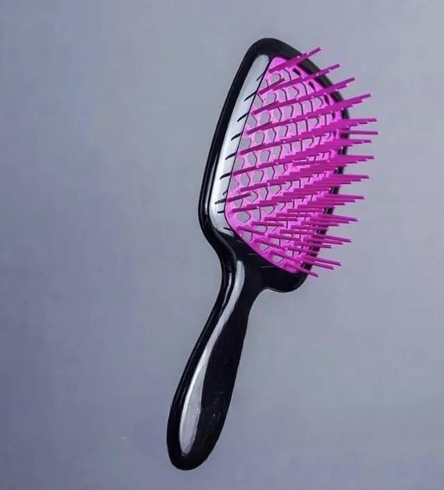 Гребінець для волосся Super Hair Brush Чорна фуксія (5239)