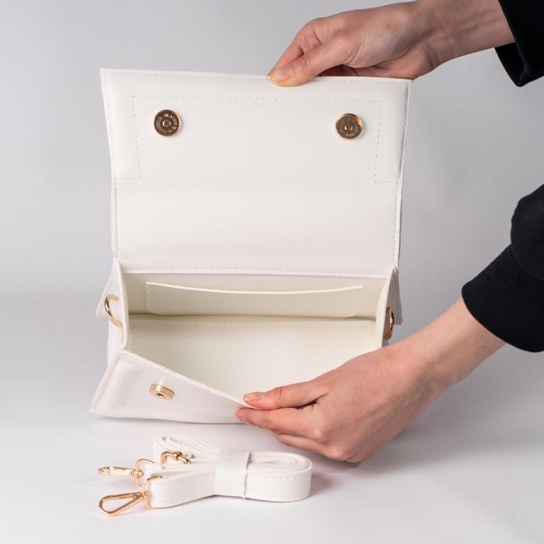 Сумка женская XENIA № 17-24 кросс-боди из гладкой экокожи Белый - фото 2