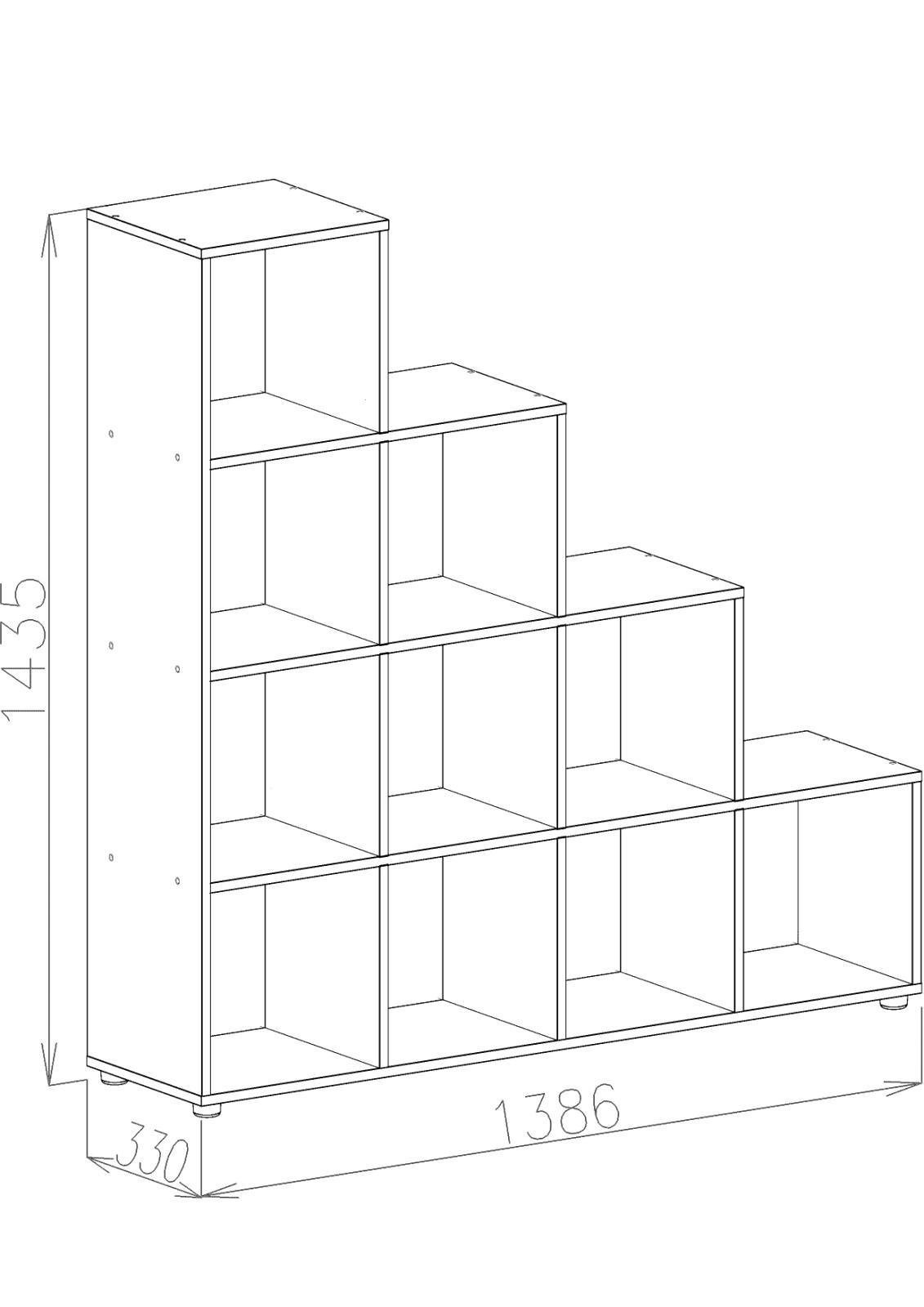 Стелаж настінно-підлоговий MEBLIBUD KUB модульний 10 секції Білий (31957/7) - фото 5 Стелаж настінно-підлоговий MEBLIBUD KUB модульний 10 секції Білий (31957/7) - фото 5